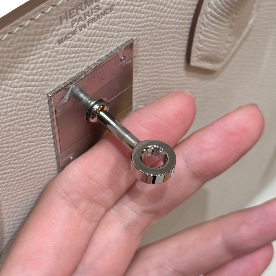 Birkin  Epsom – Milkshake White | Palladium