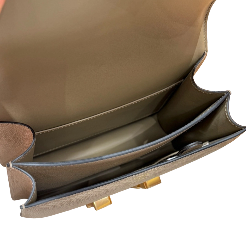 Constance  Epsom – Trench Grey | Gold-Plated