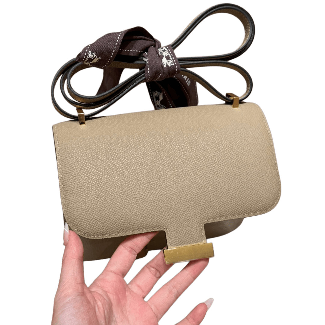 Constance  Epsom – Trench Grey | Gold-Plated