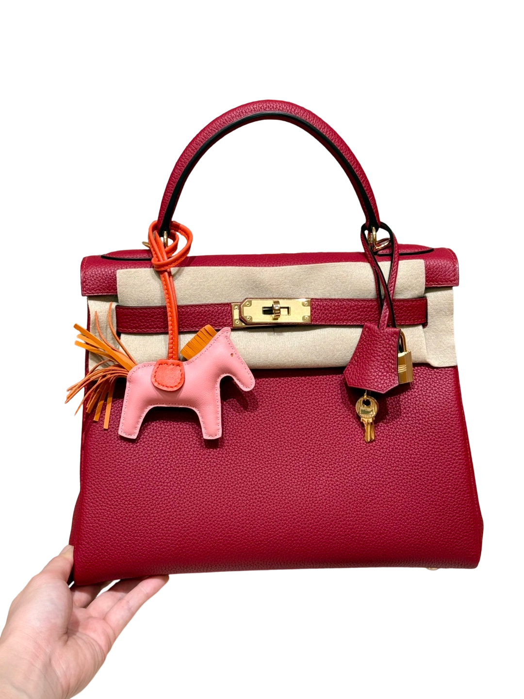 Kelly  Togo – Rouge Grenat | Gold-Plated